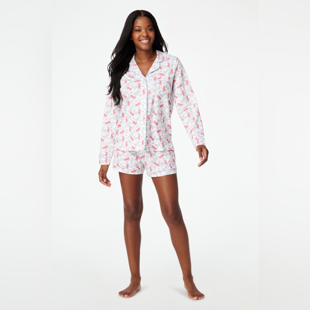 NWT Roller Rabbit Cheetah Garden Paola Polo Pajamas in White in a size XS